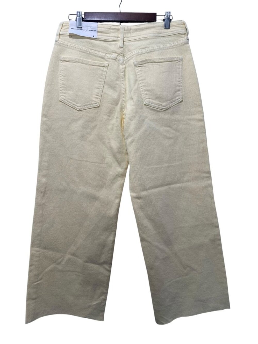 Just Black Denim Utility Wide Leg Jeans Womens 31 Pastel Yellow High Rise USA - Picture 4 of 15